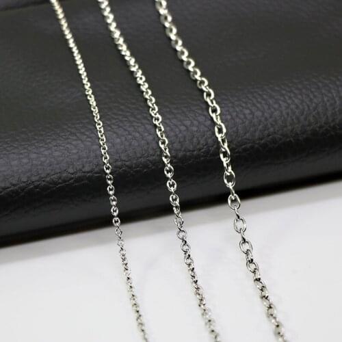 Stainless Steel 0.6 0.8 1 2mm Rolo Link Chain Necklace Steel Colour 50 6070 80CM Long Chain Lobster Clasp Necklace jp
