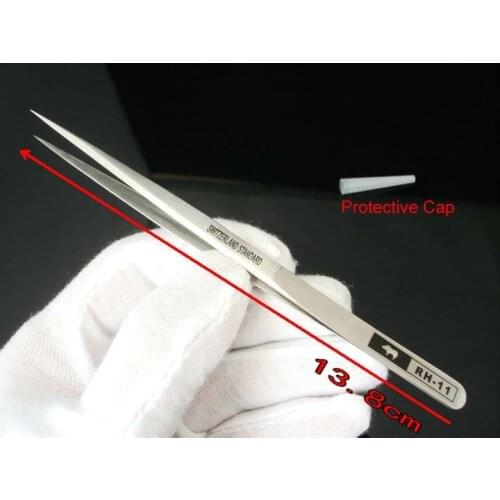 Japanese RHINO RH-11 Tweezers Anti-acid High-precision Super Hard Sharp for Repairing Watch or Mobile Holding Small Items