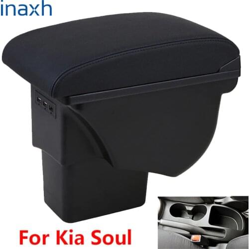 For Kia Soul Armrest Retrofit parts For Kia Soul 2009 2010 2011 2012 2013 2014 Car Armrest box Storage box car accessories 3USB