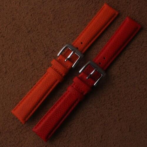 Genuine Leather wriststraps suitable for Hermes H Hour Watch Band Strap Watchband Wriststraps 16mm 18mm 20mm Orange Red Lady new