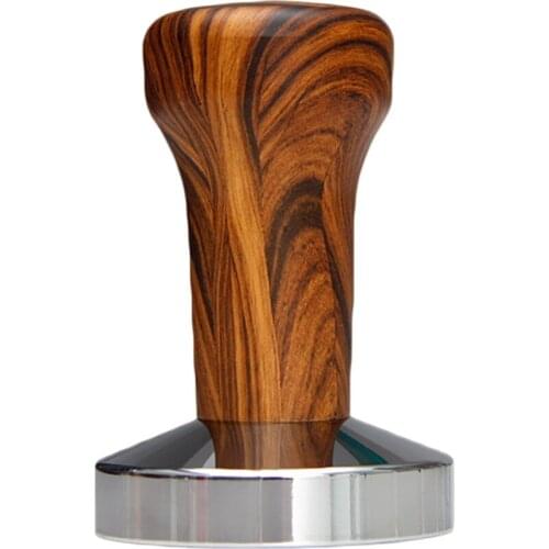 Rubber Handle Wood Grain Press Powder Hammer 51 Cloth Powder Filler Espresso Maker Supporting Appliance 58mm