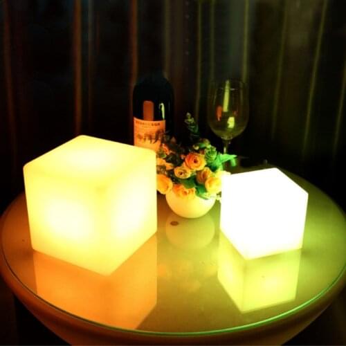 RGB Rechargeable Color Changing Cube Night Light Table Lamp Gadget Home Party Decor Decoration Lighting With Remote Control