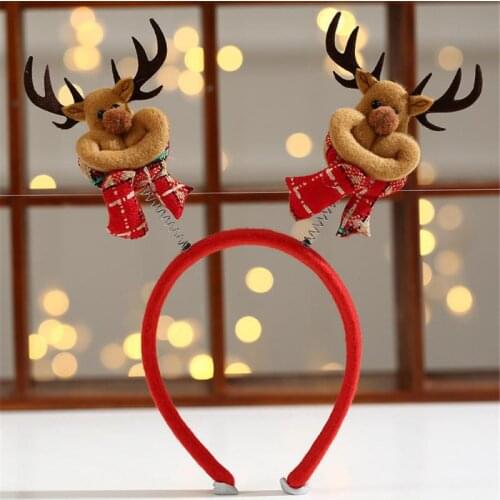Christmas Headbands Santa Tree Elk Antlers Headband Kids Adult Headwear Reindeer Ornaments Party Cosplay Christmas Decorations