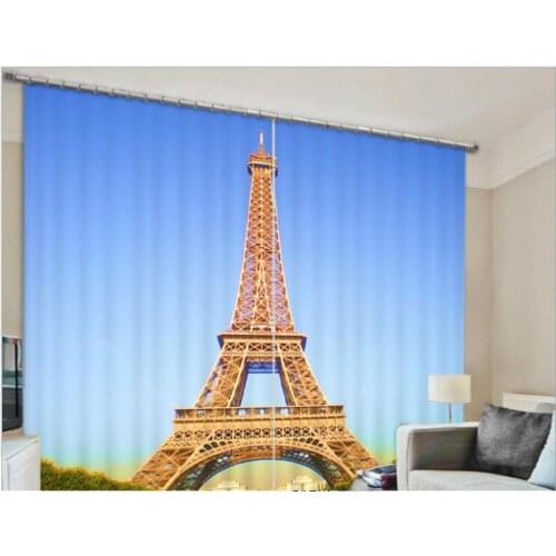 New Modern Blackout Window Curtain Eiffel tower 3D Curtains For Bedding room Living room Hotel Drapes Cortinas De Sala