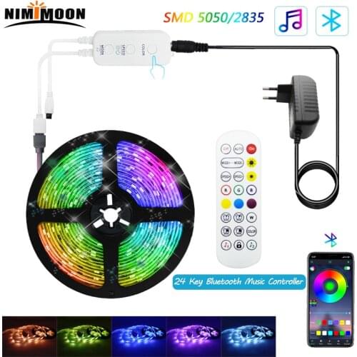 LED Strip Light Waterproof DC12V Ribbon Tape Brighter SMD3528 RGB 5m 10m Diode Ribbon Flexible With Music Bluetooth Remote
