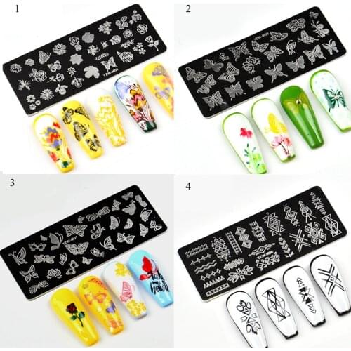 1 Piece of Nail Art Stamping Plates DIY Nail Geometric Art Printing Stencil Stainless Steel Nail Stamping Plates Template