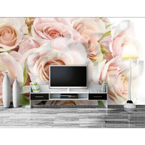 Home Decoration Fantasy Rose Flowers custom 3d photo wallpaper 3d stereoscopic wallpaper window mural wallpaper
