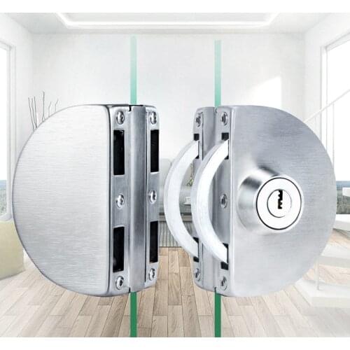 Smart Siomertic 1 Set Double Open Glass Door Lock Stainless Steel Double Bolt Sliding Door Lock 8-14mm Office Glass Safety