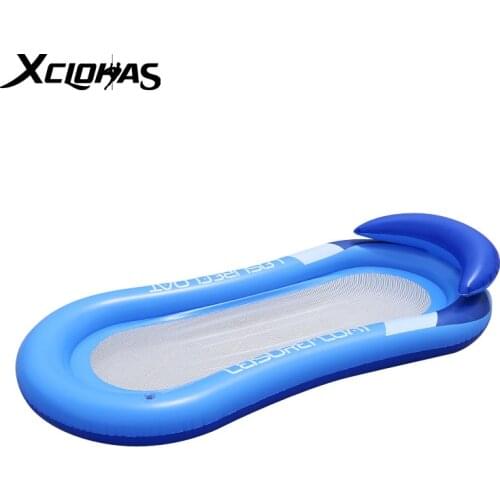 XC LOHAS Water Hammock Swimming Pool Floats Recliner With Mesh Net Inflatable Floating Mattress Swimming Ring Pool Party Toys