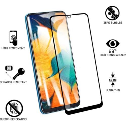 Tempered glass For Samsung galaxy A30 M30 Full Cover screen protector for samsun A50 A 30 SM-A305F Protective film on galax a30