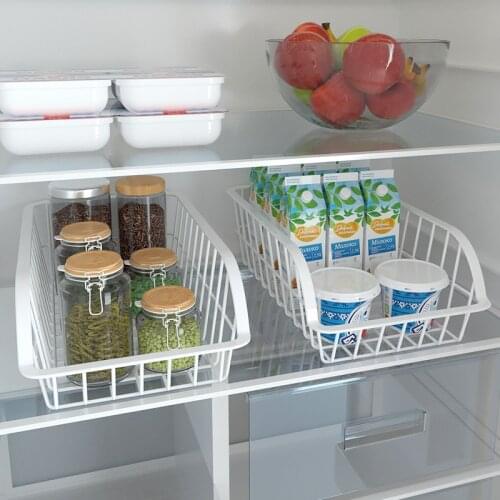 Iron Kitchen Stand Cabinet Storage Basket refrigerator Rack Fruit Vegetable Seasoning Box Container Organizer Shelf Accessories