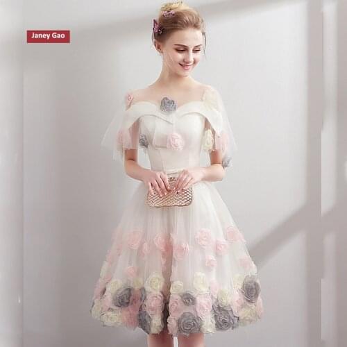 JaneyGao Short Prom Dresses Women Formal Gown For Evening Party Sweetheart Backless Ball Gown White 2019 New Stylish In Stock