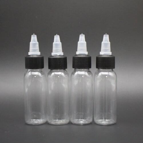 100pcs New 30ml Twist Cap Empty Plastic Transparent Tattoo Ink Pigment Clear Bottle Supplies Tattoo Pigment Ink Bottle