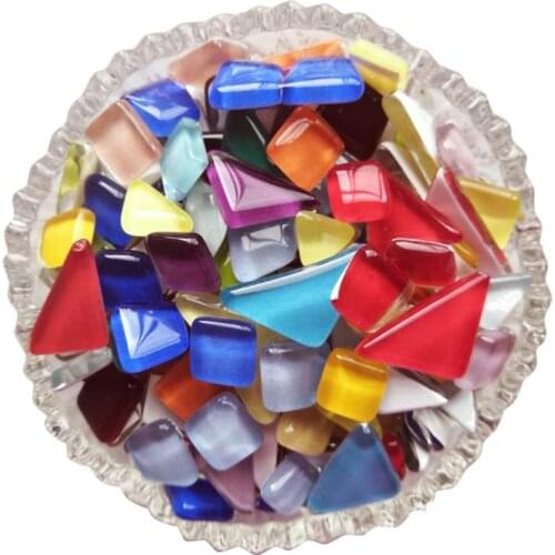 200g/bag Mix Color Glass Mosaic Tile Mosaic Stone Glass Pebble Children Puzzle Art Craft Material