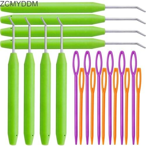 ZCMYDDM 3pcs Crochet Hook with 6pcs Large Eye Plastic Knitting Needles for Knitting Crafts Weaving Embroidery DIY Sewing Tools