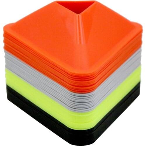 40 PCS Soccer Disc Cones Soccer Training Marker Cone Obstacles Training Triple-cornered Logo Disc Football Training