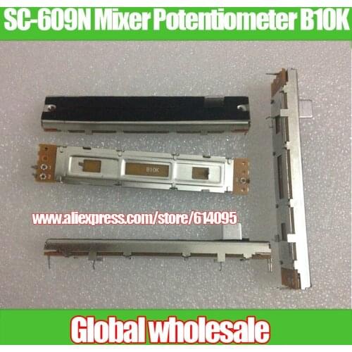 6pcs SC-609N Mixer Straight Slide Potentiometer B10K / Fader Single Shank Length 15MMB Stroke 60mm