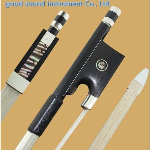 7 pcs black Carbon fiber violin bow 4/4 size new high class white horse hair professional violin bow very nice violin parts