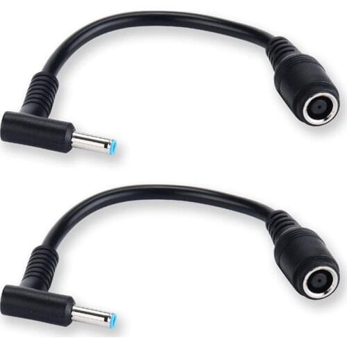 7.4x5.0mm to 4.5x3.0mm Tip DC Power Adapter Charger Connector for HP Laptop Stream Spectre Pavilion Envy Elitebook Split Chrome