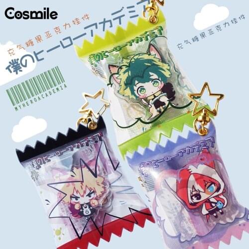 Anime My Hero Academia Izuku Midoriya Katsuki Bakugo Todoroki Shoto Inflatable Candy Keychain Wallet Phone Mobile Key Belt