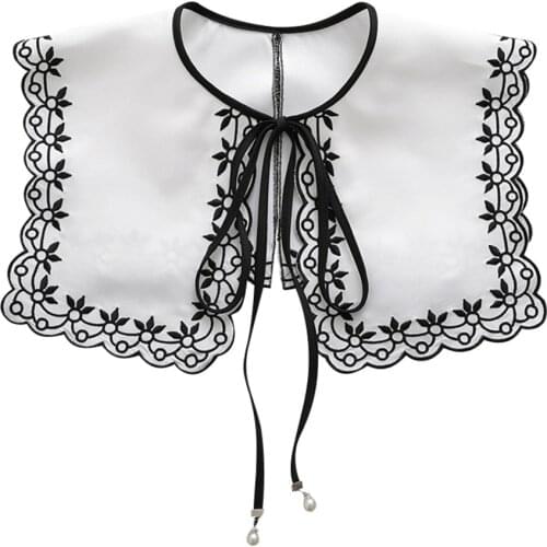 White Lace Fake Collar Women Detachable Cotton Shirt Fake False Collar Blouse Top Clothes Shirt Accessories DropShip