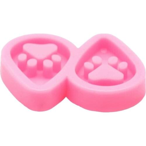 DIY Dog Paw Keychain Epoxy Resin Mold Key Chain Earrings Pendants Silicone Mould