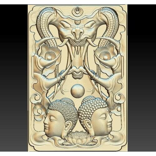 Double Buddha head 3d STL relief digital file 3d STL Model for CNC Router 3D Printer Artcam Aspire Bas Relief