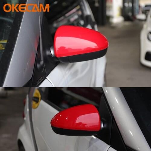 Car Rearview Mirror Cover Side Wing Protect Frame Covers Carbon Fiber Style Trim Shell For Mercedes Smart 451 Fortwo 2009-2014