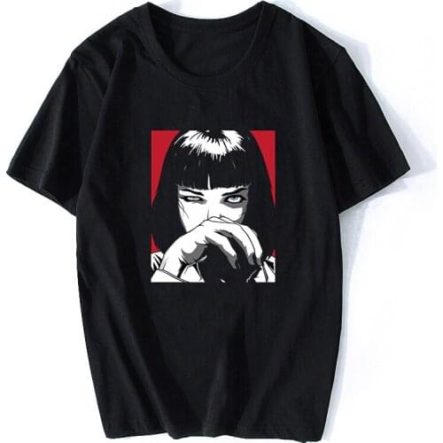 Quentin Tarantino Pulp Fiction Mia Vintage Men/women Fashion Men Cotton Movie 90S T-shirt Streetwear Punk Rock Aesthetic Clothes