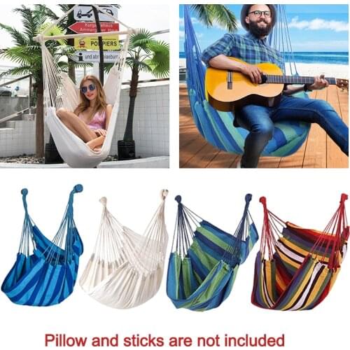 Canvas Hammock Chair Swing Indoor Garden Sports Home Travel Leisure Hiking Camping Stripe Portable Hammock Hanging Bed