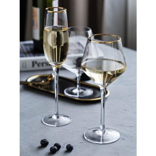 Crystal wine glass Cup Transparent goblet champagne glasses cups Bar Hotel party Water cup Drinkware wedding home wine glasses