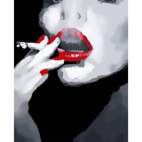 Smoking Woman 40x50CM DIY Figure Painting By Numbers Wall Art Picture Acrylic Painting For Home Decoration Drop Shipping 60x75cm