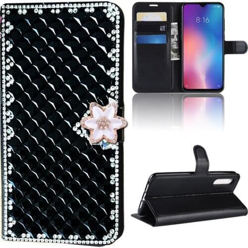 Flip Leather Case For Samsung Galaxy S21 S20 S10 Note 20 10 Ultra Plus Lite Smart Phone Cover with Rhinestone Coque Funda