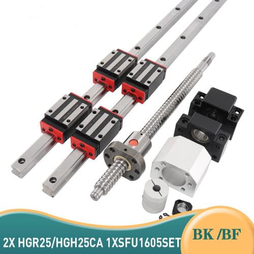HGR25 Linear Wizard 1100MM 1150MM +DSG16H+Ball Screw SFU1605+Linear Bearing Block+BK12/BF12+Coupler in 100% Same Linear Lane