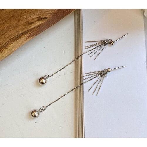 Fashion Jewelry Women Ball Drop Earring New Design Geometric Long Round Bead Dangle Earrings For Girl Lady gift