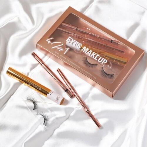 O.TWO.O Four-in-one Eye Makeup Set Waterproof Not Blooming Eyeliner Mascara Lengthening Black Lash Eyelash Beauty Makeup TSLM1