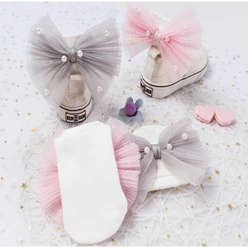 New Baby Girls Socks lace Bows Toddlers Infants Cotton Ankle Socks Beading Baby Girls Princess Cute Children Socks infant