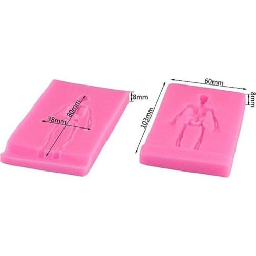 One Set 3D Cross Coffin Human Skeleton Skull Silicone Mold for Fondant Resin DIY