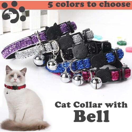 Solid Braided Cat Collar for Small Dogs Kitten Basic Collar with Bells Adjustable Dog Collars Lead Pet Supplies Chihuahua MP0011