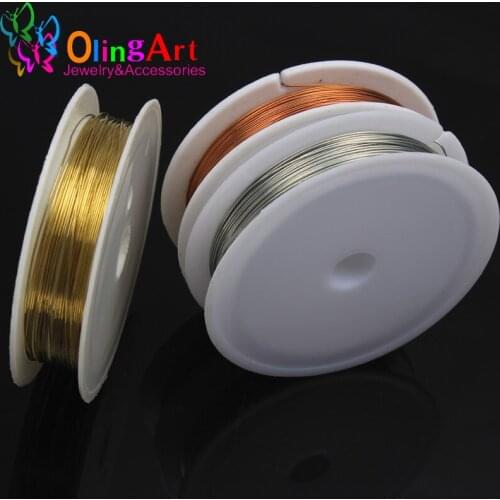 OlingArt 0.8MM 3roll/lot Silver Golden Copper plated Beading wire Accessories DIY Bracelet choker necklace Jewelry making 2019
