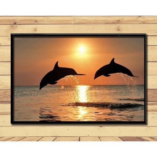 Dolphin Lovely Marine Animal (18) Wall Posters Prints Silk Art Painting For Home Wall Bedroom Decor