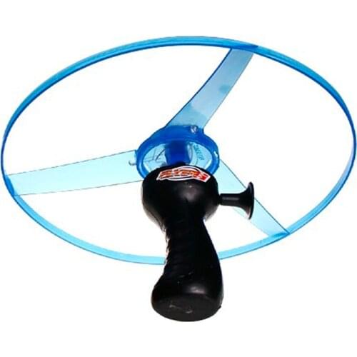 1pc 25cm Colorful LED lighting UFO Fun outdoor sports pull line saucer toys parent-child interaction Creative toy