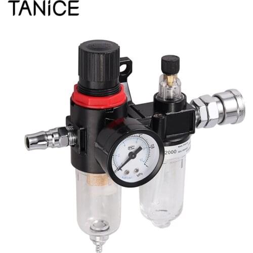 TANiCE 1/4" Air Compressor Regulator Moisture Water Trap Filter Regulator Separator For Air Compressors Pneumatic Tools