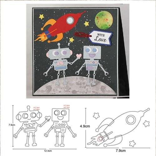 Robot Alien Rocket Metal Cutting Dies Stencils Diy Diy dies Scrapbooking Card Making Paper Embossing Die Cut Craft dies new 2020