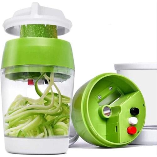 Handheld Spiralizer Vegetable Slicer 5 in1 Adjustable Spiral Cutter with Container Zucchini Noodle Spaghetti Maker Spiral Slicer