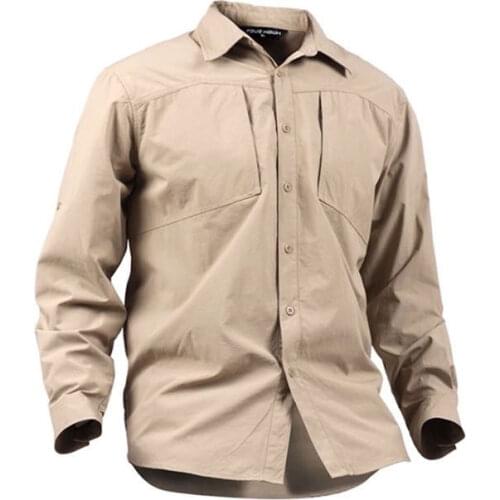 Outdoor long sleeve tactical shirt mens spring and autumn ultra thin quick drying shirt mountaineering coat