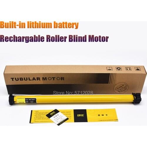 Rechargable Roller Blind Motor with romote Built-in lithium battery tubular motor for 38MM Tube Motorized Electric Roller Blind