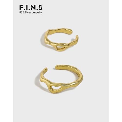 F.I.N.S 1PC Korean Fashion FineS925 Sterling Silver Ear Clip Non-Pierced Minimalist Stacked Irregular Hollow Small Earcuff