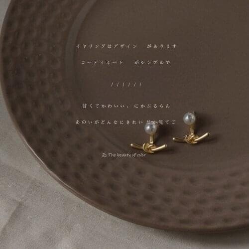 S925 Silver Needle Plated 14K Knot Temperament Earrings Gifts for Women Jewelry for Women Earings Fashion Jewelry Birthday Gift