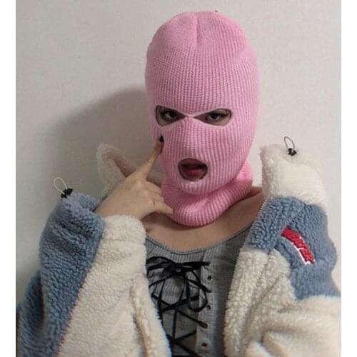 GOPLUS Winter Mens Hat Full Face Cover 3 Holes Balaclava Army Tactical CS Windproof Knit Beanies Hat Scarf Masks Motorcycle Ski